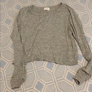 Soft long sleeve slightly cropped tee